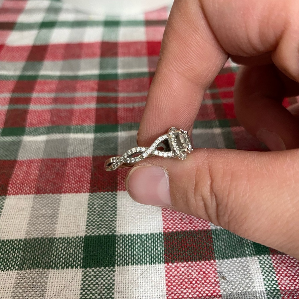 Gabriel And Co, Elegant Silver Diamond Cluster Ri… - image 5